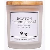 Boston Terrier Gifts & Decor, Boston Terrier Gifts for Women, Dog Farts Candle, Pet Friendly Lavender Scented Candle, Natural Soy Wax & Natural Essential Oils