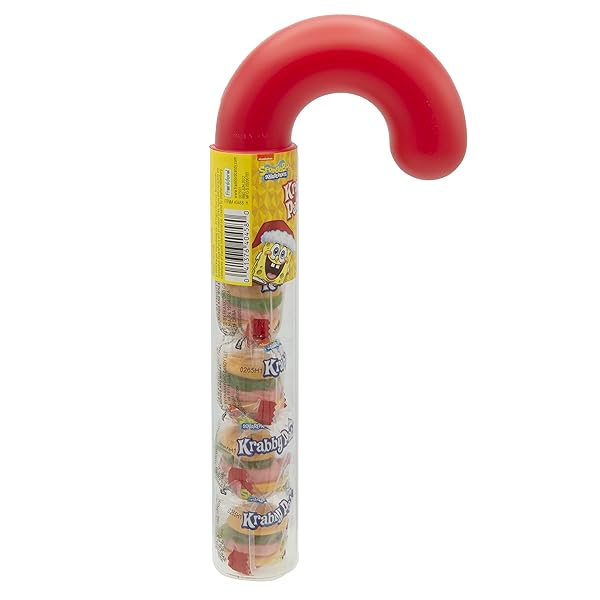 KRABBY PATTIES GUMMY CANDY, HOLIDAY CANDY CANE TUBE (3 PACK)