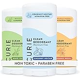 Curie Natural Deodorant for Women - Original Stick Variety Pack - Coconut Nectar, Orange Neroli, and White Tea - Aluminum Free, Clean, Sustainable, Vegan, Paraben Free (3pk)
