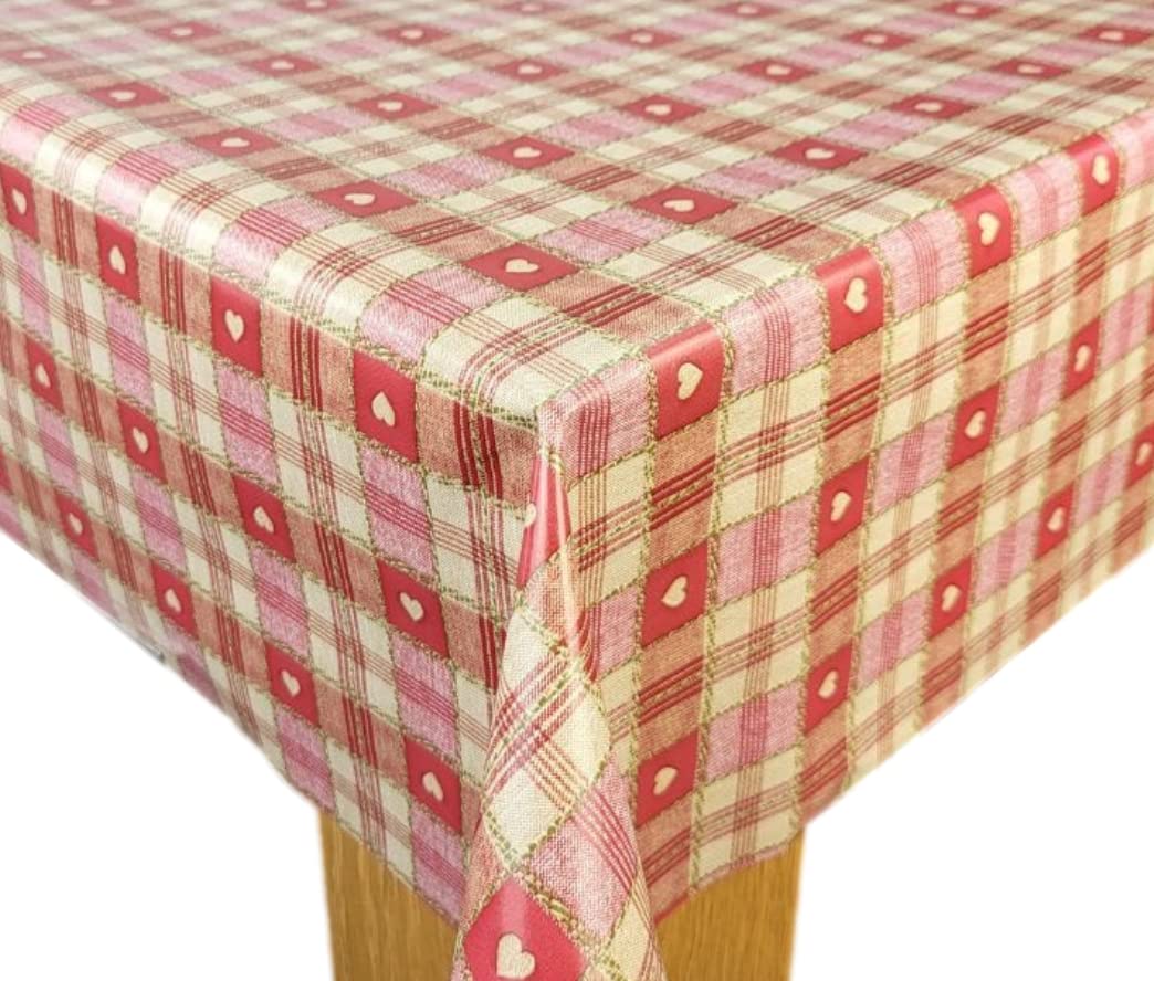 Karina Home Sweetheart Check Red Wipe Clean PVC Tablecloth (250cm x 140cm)