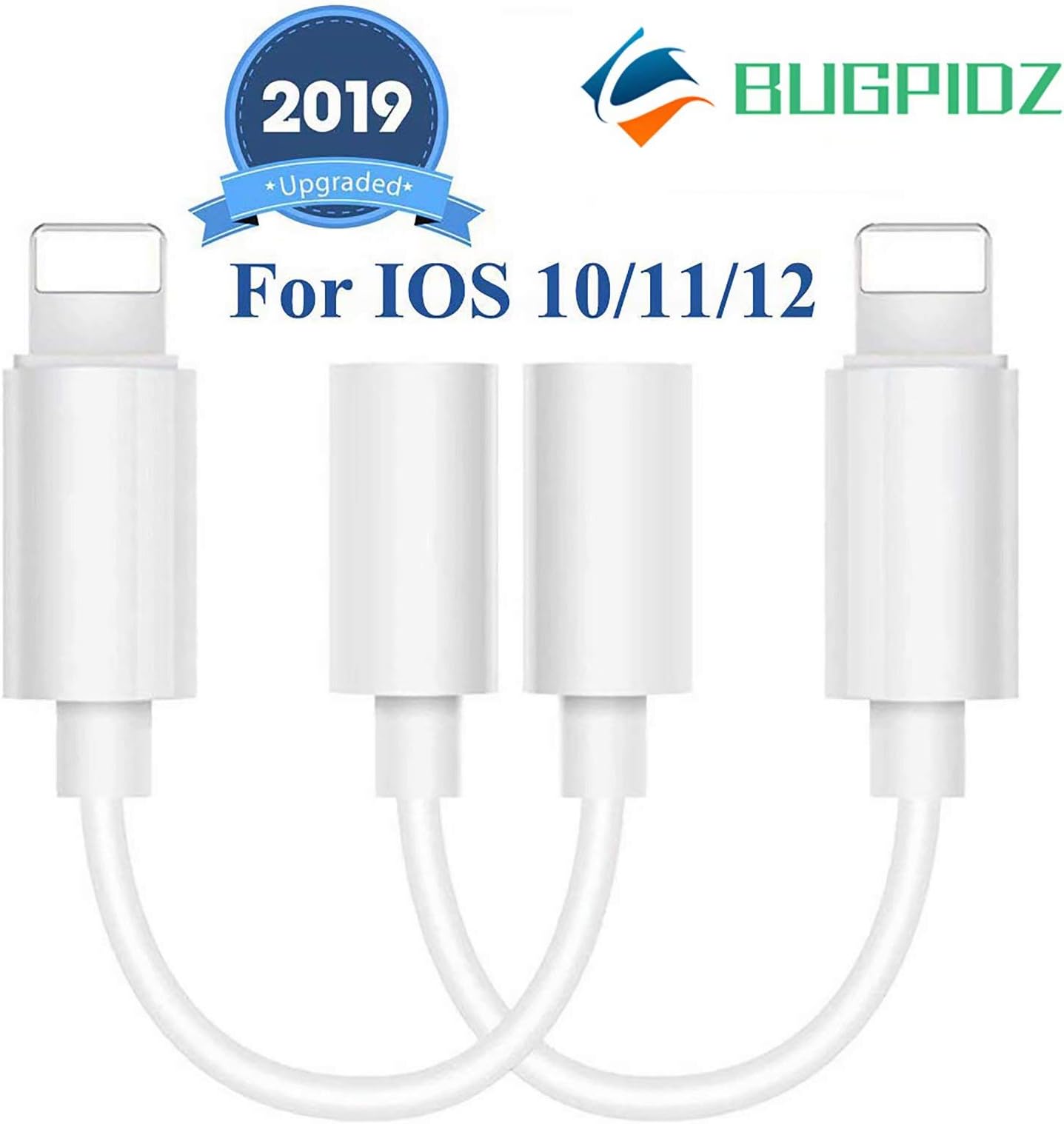 Earphone Jack Adapter for iPhone 7 Aux Audio to 3.5mm Jack 2 in 1 Cables Headphone Adapter Splitter Dongle for Music and Charging Compatible with iPhone 7/7Plus/8/10Plus /X/XS Max for All iOS