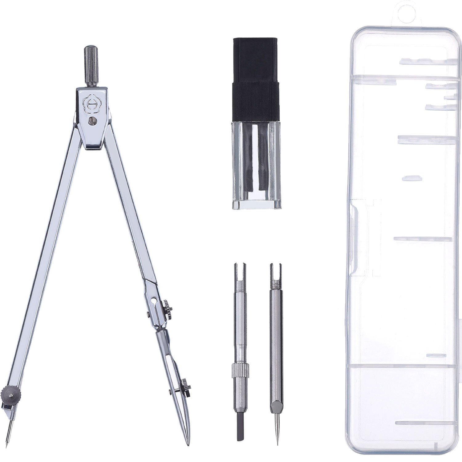 Stainless Steel Drawing Compass Math Geometry Tools for Circles, Total