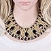 KAYMEN FASHION JEWELLERY Gold-Plated Copper Chians and Crystal Stone Knit Statement Choker Necklaces for Women