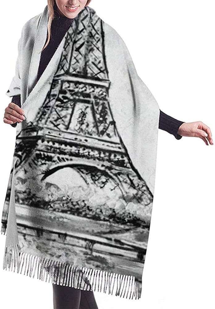Women's Scarf Art Watercolor Paris Eiffel Tower Classic