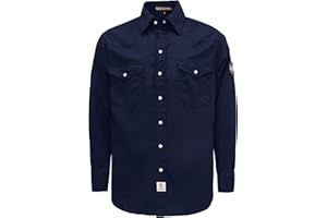 BOCOMAL FR Shirts Flame Resistant 100% C NFPA2112 7.5oz Men's Fire Retardant Welding Shirt