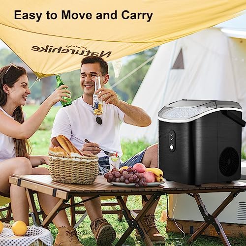 Humhold Portable Nugget Ice Maker CounterTop, 33Lbs/24Hrs Chewable