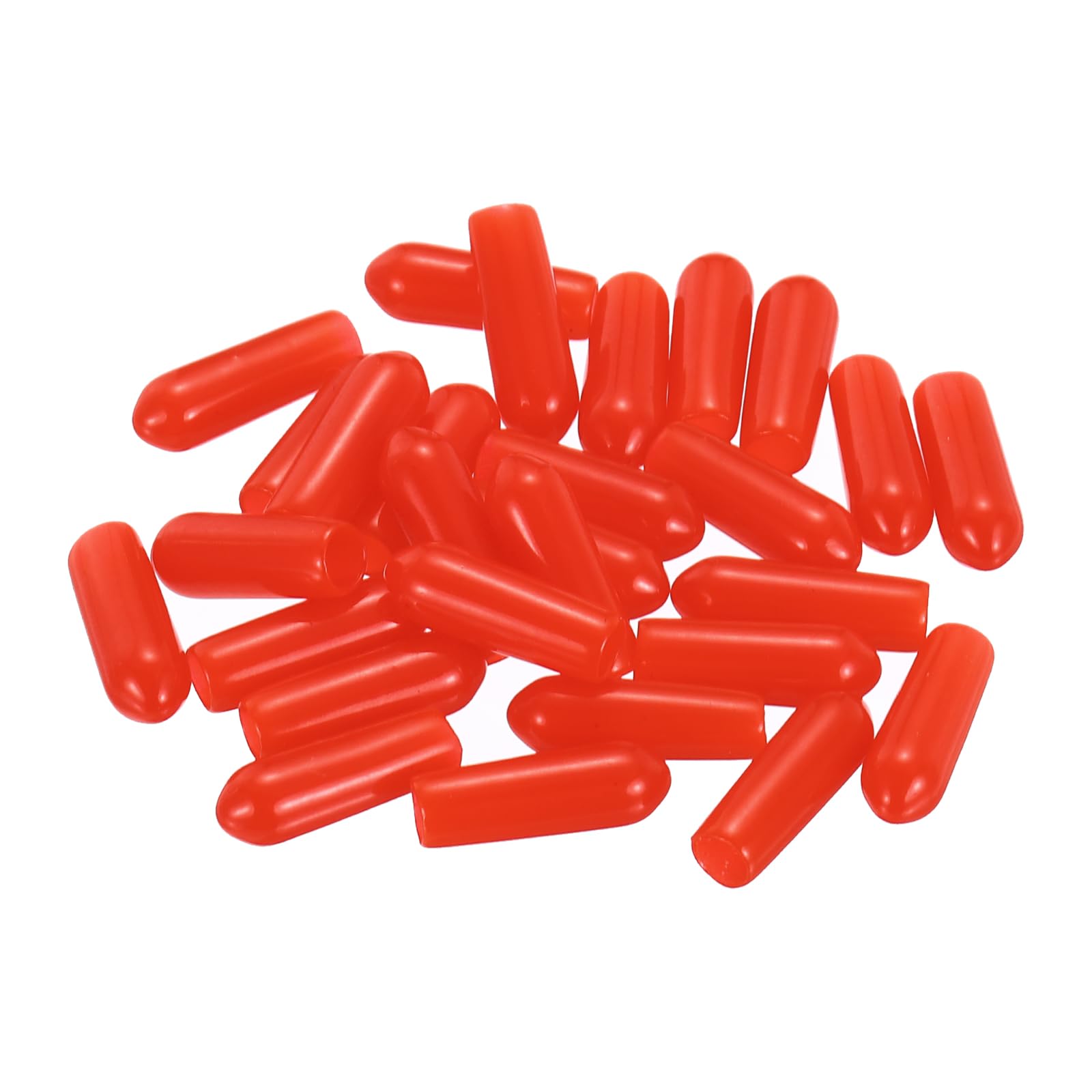 Photo 1 of uxcell 88Pcs Rubber End Caps, 4mm(5/32") ID 14mm(9/16") Height Round Screw Thread Protectors Flexible Screw Bolt Covers Caps for Metal Tube Rod Bolt, Red