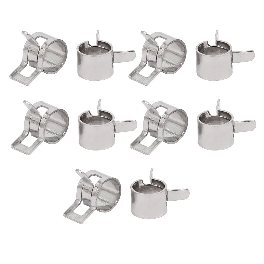 Sourcingmap 7mm Inner Dia Nickel Plated Spring Clip Water Pipe Fuel Line Hose Clamps 10pcs