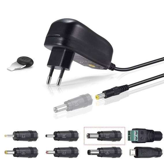 SoulBay 3V 4.5V 5V 6V 7.5V 9V 12V 1000mA maximaler Universal AC/DC-Adapter Schalt geregelte Stromversorgung mit 8 auswählbare