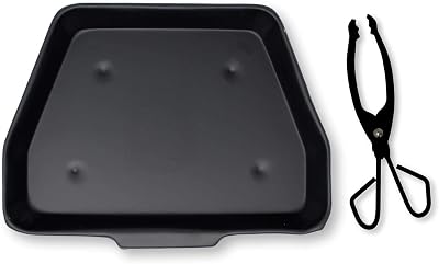 Thorness Black Metal Ash Pan 28cm Wide with Lightweight Coal Log Tongs
