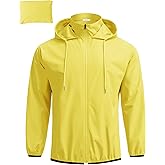 COOFANDY Men's Light Rain Jacket with Hood Packable Waterproof Raincoat Golf Rain Gear Travel Hiking Windbreaker