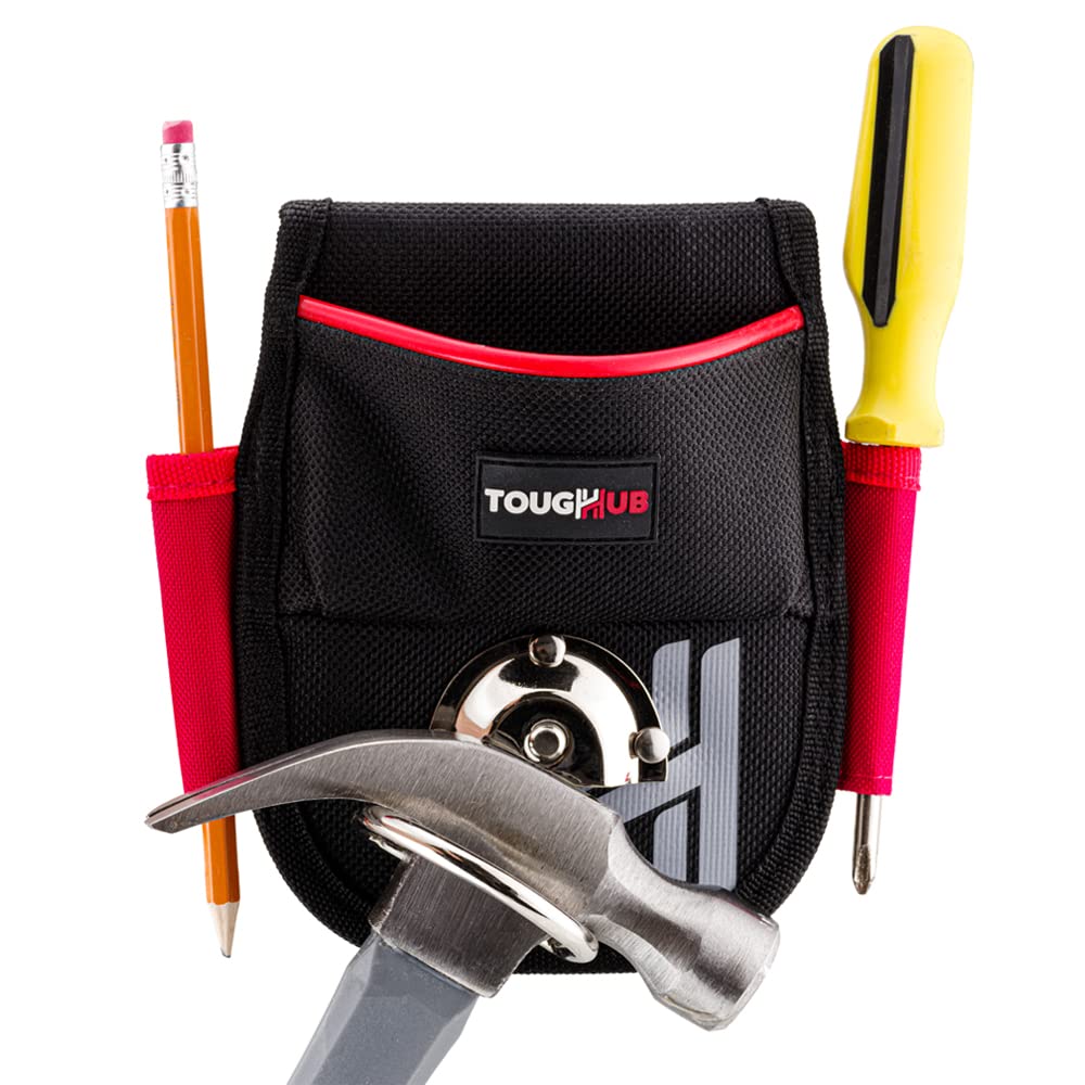 ToughHub Work Tool Belt Pouch, Hammer Holder, Drill Holster - Tool Apron for Electricians, Gardeners, Carpenters, Builders (Complete Tool Belt) (Hammer Holder)