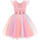 Arshiner Toddler Tutu Dress Little Girls Summer Tulle Backless Party Birthday Cotton Dresses 2-6Y