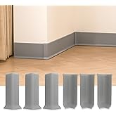 GAMZAU Baseboard Corner Blocks 4inch Height, Self Adhesive 3 Inside + 3 Outside Corners-Connector Between The Cove Base Wall Base Rubber Moulding Trim, Perfect Match for Our S100 Baseboard(Gray)