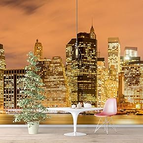Wall Murals for Bedroom Brooklyn Bridgeand Newyork City Large Removable Wallpaper Peel and Stick Wall Stickers - 66x96 inches
