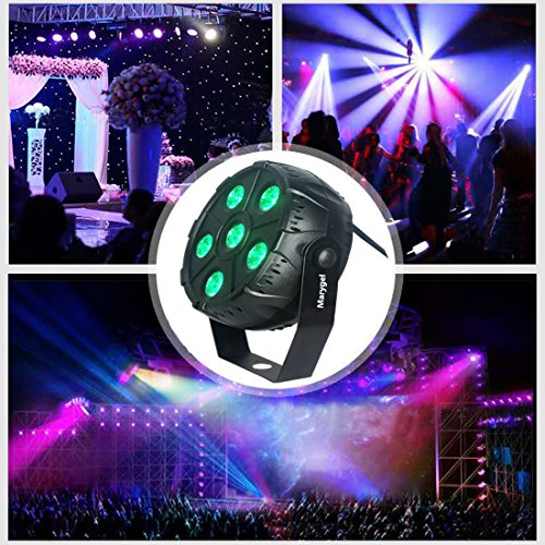 Stage Lights,MARYGEL 6LEDs DJ Par Lights Full RGBW Color Mixing Up Lighting with Remote Control for Bands Birthday Party Church Wedding Bar Club Halloween Christmas Festival (4 Pieces)