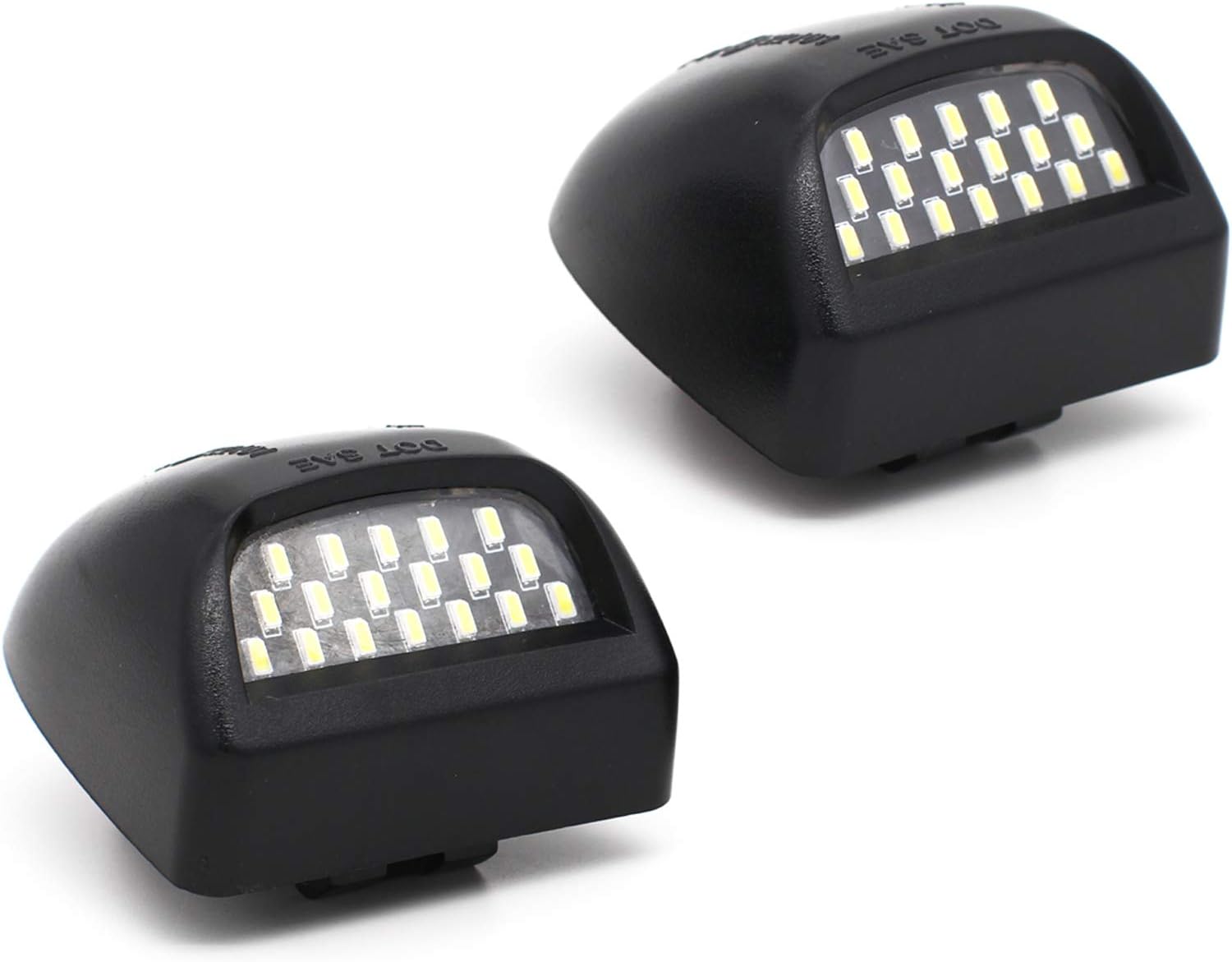LED License Plate Lights, YUERSEAK Tag Lamp Pure White Full Housing Assembly Replacement For Chevy Silverado 1500 2500 3500 Suburban Tahoe GMC Sierra Yukon XL, Plug and Play, 18 LED 6500K, 2 Packs
