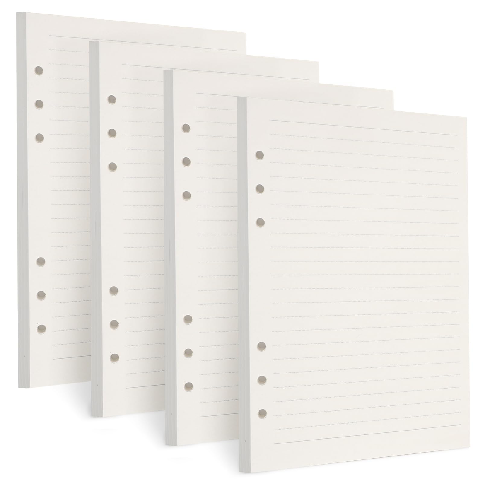 FYY A5 Refill Paper - 4 Packs 100GSM Thick Lined Paper, 6 Hole Filler Inserts, 180 Sheets (360 Pages) for 6 Ring Binder Journal Notebook