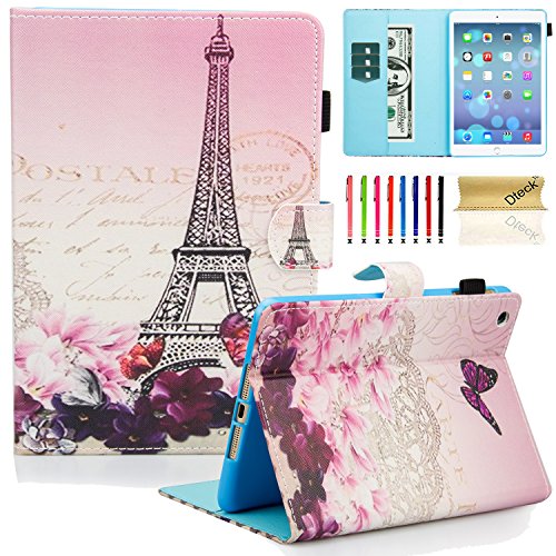 Dteck iPad Mini 1/2/3 Case - Slim Fit [Stylus Slot] Folio Stand PU Leather Smart Wallet Case with Auto Wake/Sleep Magnetic Cover for Apple iPad Mini 3 / iPad Mini 2 / iPad Mini 1, Romantic Paris