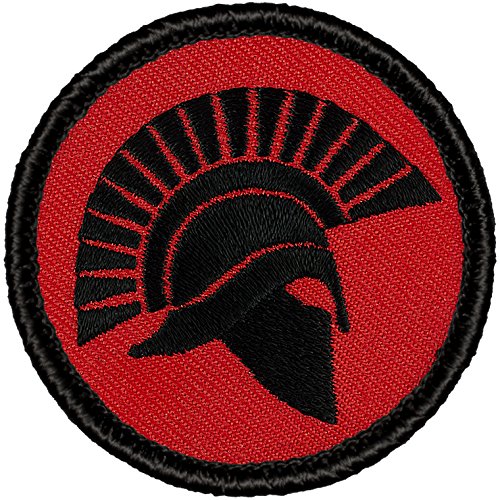 Retro Red and Black Spartan Helmet Silhouette 2012 Patrol Patch - 2