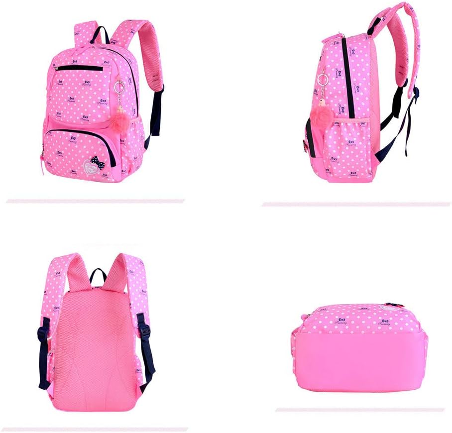 VIDOSCLA 3Pcs Crown Prints Backpack Sets Bowknot Primary Schoolbag Travel Daypack Shoulder Bag Pencil Case - Image 4