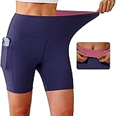 KOWBEAR Biker Shorts for Women Super Soft High Waisted Yoga Shorts 6” Tummy Control Workout Shorts with Pockets Running Gym