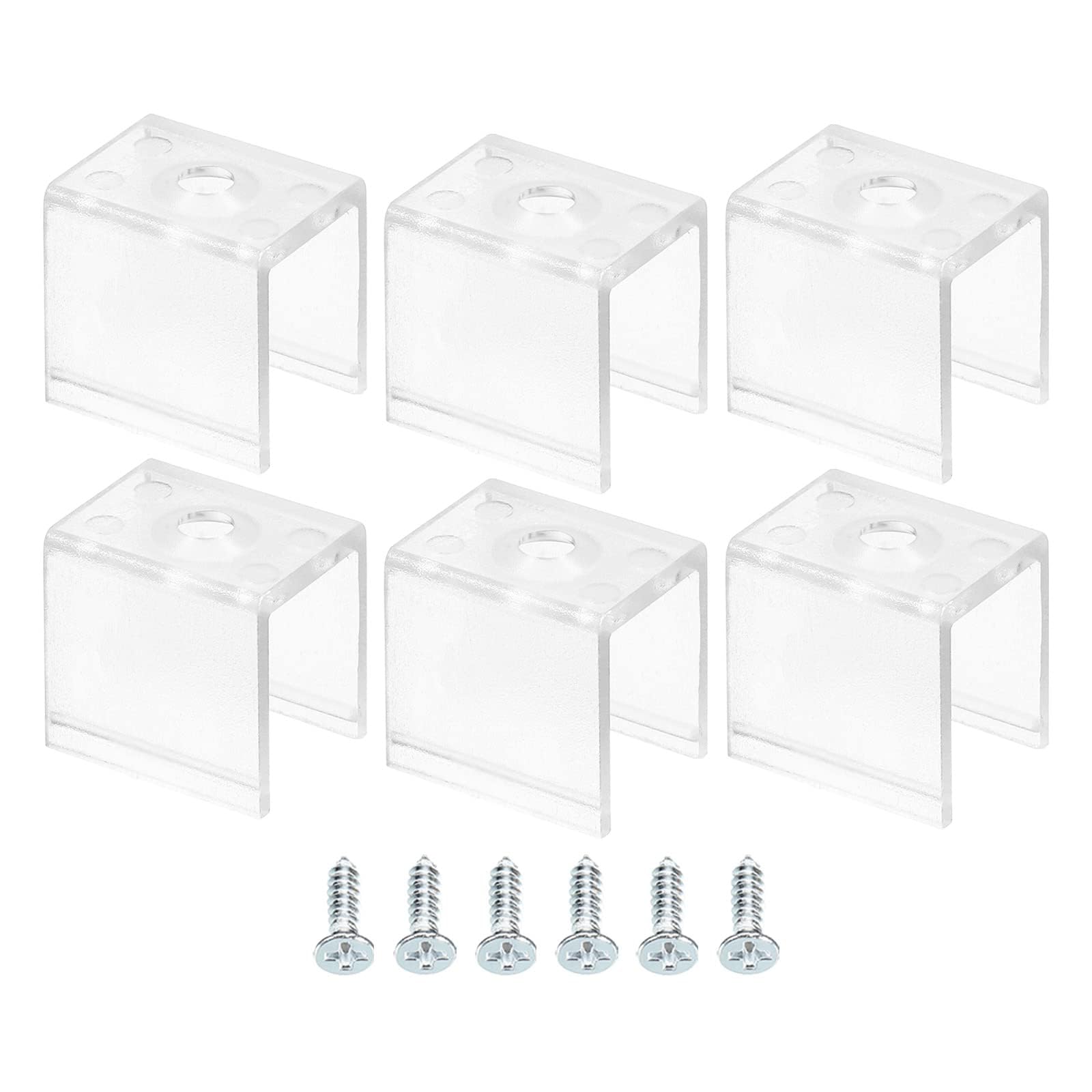 TOP-VIGOR 40Pcs LED Strip Light Clips, Waterproof Mounting Bracket Fixing Clips Plastic Clamp Holders with Screws, Lights Install Fixing Clips Clamp for 8mm Light Cable Ribbon, Translucent