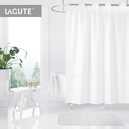 Lagute Snaphook Hookless Shower Curtain 71 X 74 Inch
