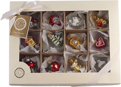 GLASSOR - Juego de 12 minifiguras de Navidad mágicas pintadas ...