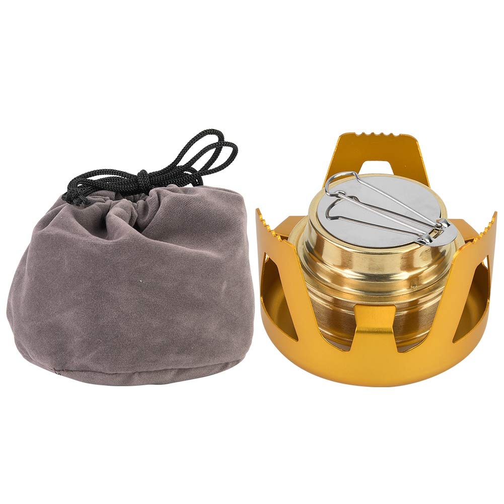 BOROCO Camping Stove Outdoor Portable Ultra-Light Mini Cooking Spirit Burner Fuel Stove BBQ Camping Stove (glod)