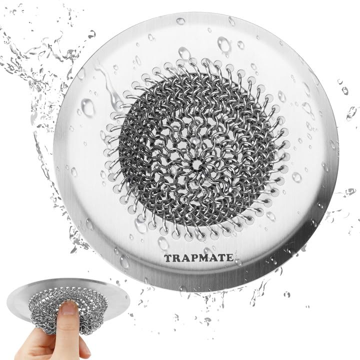 Photo 1 of TRAPMATE Kitchen Sink Drain Strainer, Stainless Steel Sink Drain Strainer, 4.4 inch Sink Strainer Basket, Upgrade Anti-Clogging Garbage Disposal Strainer For US Standard Kitchen Drain, Dishwasher Safe