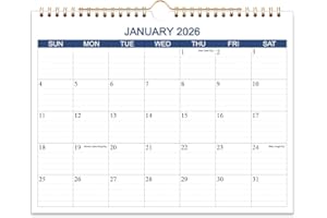 NOKINGO Calendar 2026 - Wall Calendar Runs Jan 2026 to Dec 2026-12 Months Calendar Planner with Thick Paper for Planning and Organizing for Home or Office, Blue Hanging Calendars, 8.5 x 11 Inches Calendars 26