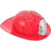 Totority Kids Firefighter Helmet Hat Cosplay Fireman Costume Accessory Plastic Fireman Hat for Pretend Play Dress up Party