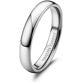 Jstyle 2mm 4mm 6mm 8mm Tungsten Rings for Men Women Hypoallergenic Wedding Band Rings Gold/Silver Domed High Polish Comfort Fit Size 6-12 Not Tarnished
