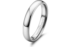 Jstyle 2mm 4mm 6mm 8mm Tungsten Rings for Men Women Hypoallergenic Wedding Band Rings Gold/Silver Domed High Polish Comfort Fit Size 6-12 Not Tarnished