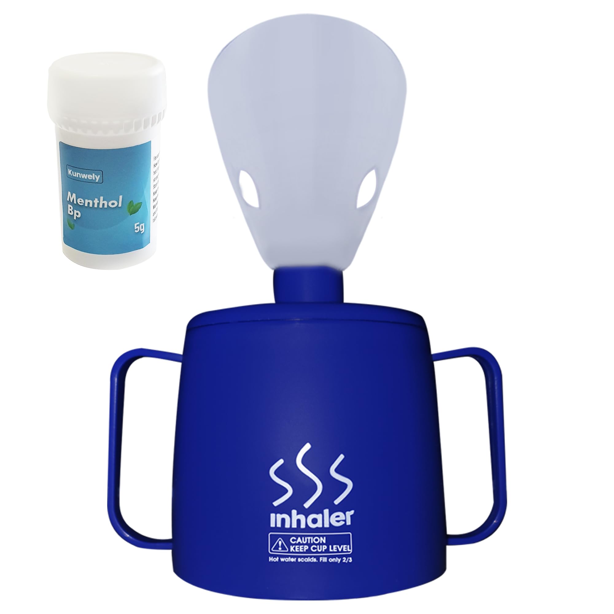 Medisure Steam Inhaler Cup with Menthol Crystals (5g), Steam Inhaler for Colds, Coughs, Flu and Blocked Nose Relief - Suitable for Adult and Kids