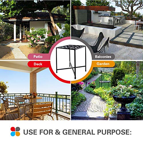 Metal Plant Stand, KABB Iron Art Flower Pot Holder, Modern Metal Display Potted Rack,Rustproof Flower Pot Stand | Decorative Plant Holder for Home, Garden, Patio, Plant Lovers, Housewarming (2 Pack) - Thumbnail 6