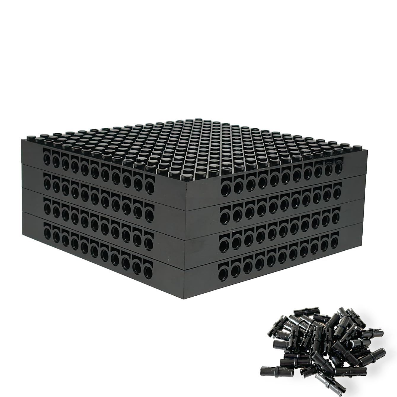 4-Pack 16x16 Base Plates for Building Bricks β Compatible with Classic Baseplate Sets (e.g. 65803), ABS Pixel Art Panels for Creative Play, Wall Art & STEM Learning β Ideal for Kids & Adults (black)