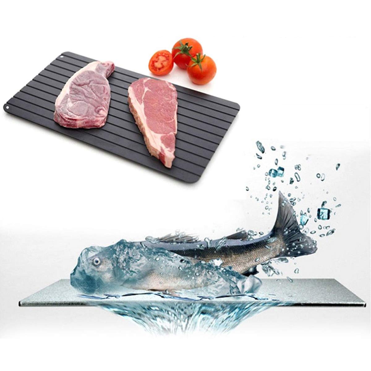In Alluminio Per Scongelare Carne Vassoio Per Scongelare Velocemente La Carne Techson Pesce E Cibo Congelato Piatti Ciotole E Vassoi Stoviglie