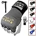 EMRAH Pro Boxing Hand Wraps Inner Gloves for Punching Padded Bandages Under Mitts, Quick Wraps, Fist Protector - MMA, Muay Thai, Kickboxing & Martial Arts Training (Grey, X-Large)