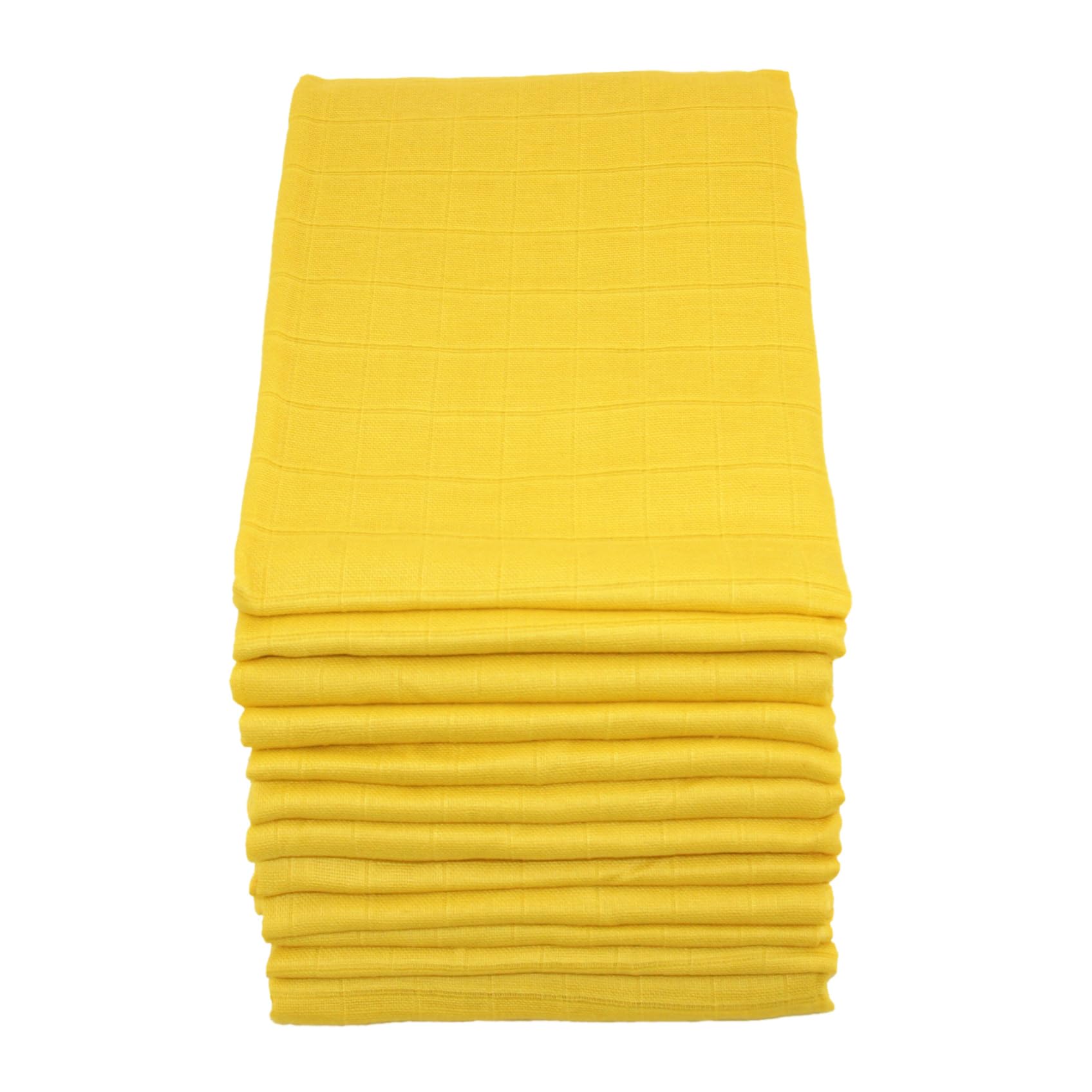 MuslinZ 12PK 100% Pure Cotton Baby Muslin Squares Burp Cloth 70x70cms – Yellow
