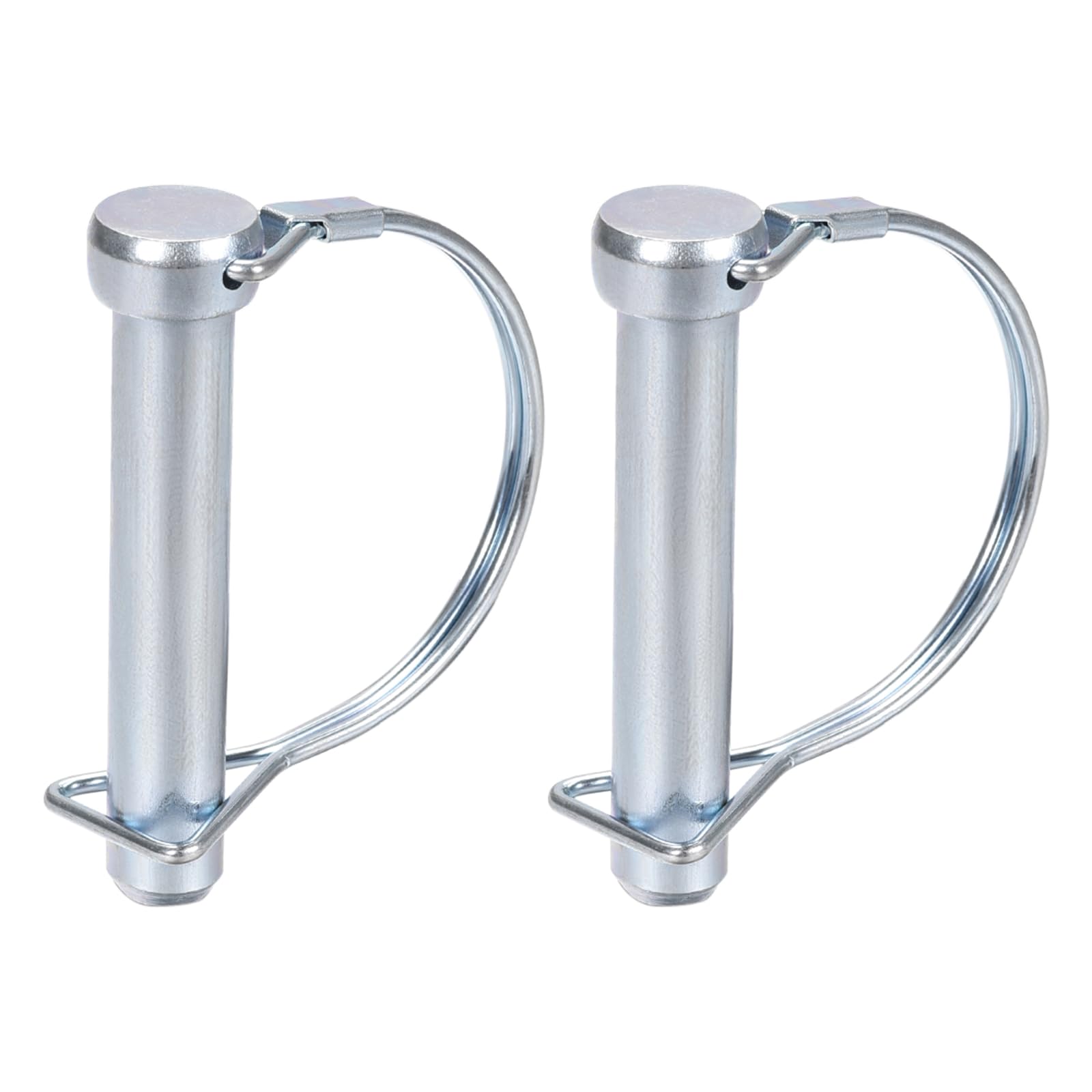 DTGN 12mm x 70mm (DxL) Shaft Locking Pin - 2Pack - Good for Farm Trailers Lawn - Carbon Steel Round Trailer Coupler Pin - Silver Tone