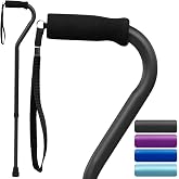 Vive Offset Walking Cane with Comfort-Foam Handle - for Women, Men, Seniors - Lightweight &amp; Adjustable Single Point Walking Stick with a Non-Slip Tip for Stability, Balance, &amp; Support