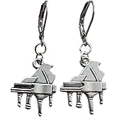 Piano Leverback Earrings for Music Fans, Statement Musical Pendant Dangle Earrings, Novelty Ladies Unique Party Accessories
