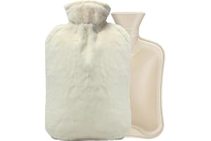 Hot Water Bottle With Cover, 2L Rubber Hot Water Bag With Soft Cover (2 Liter), For Cramps,Compress Pain Relief，Removable Hot