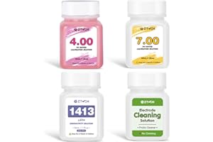 EZTOCH pH Calibration Solution 4,00 7,00 - EC 1413μS/cm Calibration Solution, with pH Electrode Cleaning Solution*1, Each 50ml (1.69fl oz) for Hydroponic Growers pH Meters, pH Probe