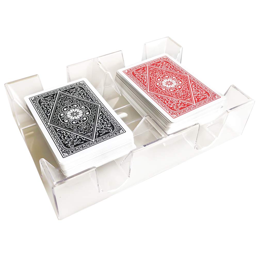 Yuanhe Clear 2 Deck Canasta Playing Card Tray-No Swivel Base
