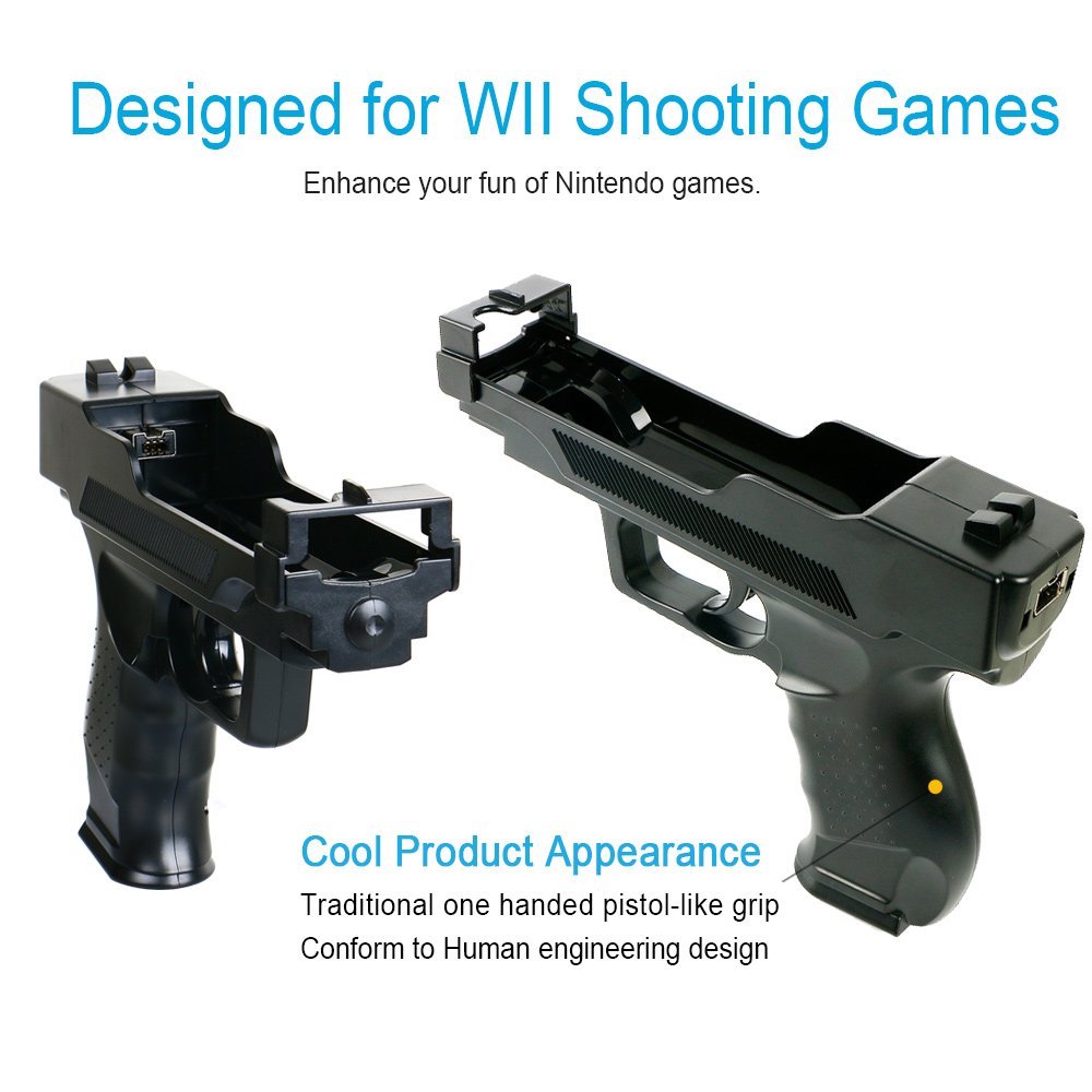 NioTech Wii Motion Plus Gun for Nintendo Wii (Black,Set of 2) Buy