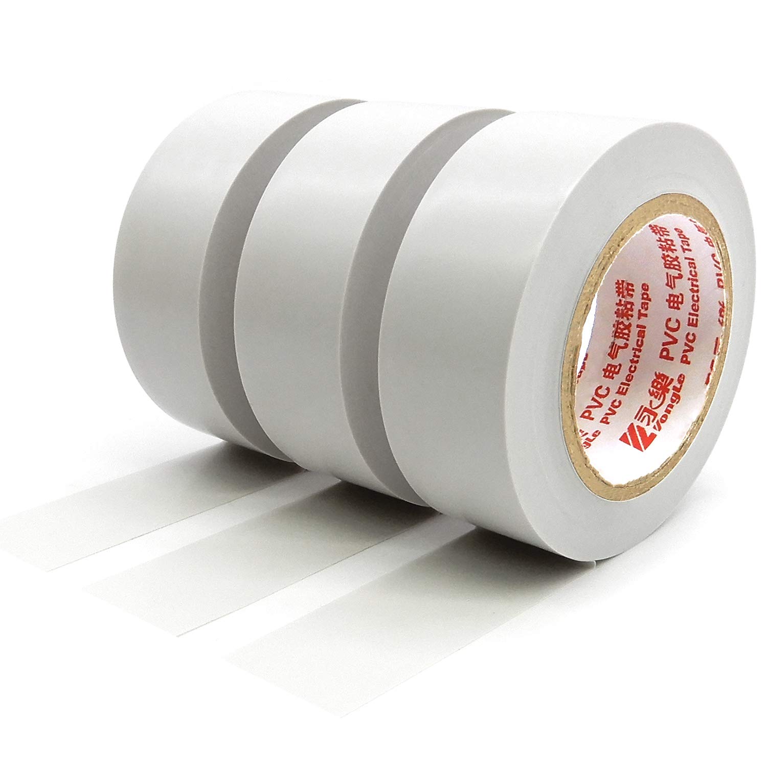 YTBUBOR Insulation Tape PVC Electrical 25mm*15m White x 3 Adhesive Gaffer Tape