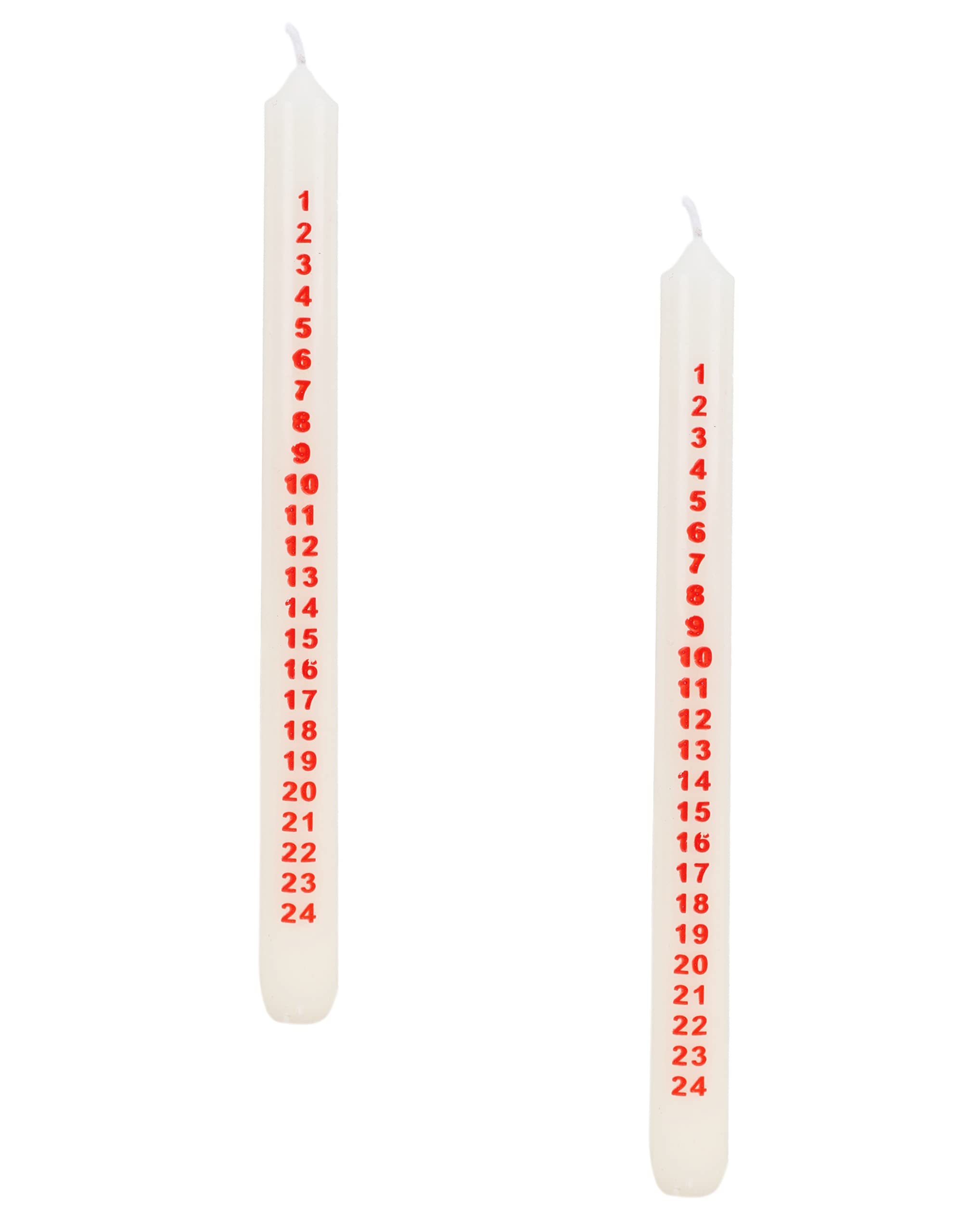 Christmas Concepts® Pack of 2-250mm (10") Christmas Advent Candle – Traditional Countdown to Christmas (Ivory)